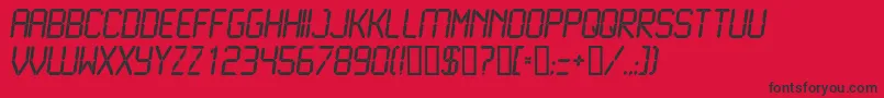 LiquidcrystalNormalitalic-fontti – mustat fontit punaisella taustalla