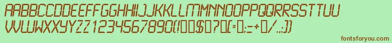 フォントLiquidcrystalNormalitalic – 緑の背景に茶色のフォント