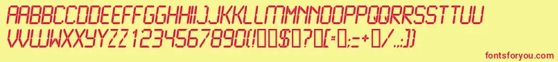 LiquidcrystalNormalitalic Font – Red Fonts on Yellow Background