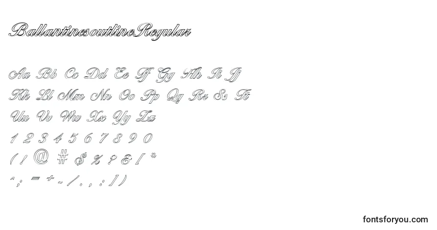 Czcionka BallantinesoutlineRegular – alfabet, cyfry, specjalne znaki
