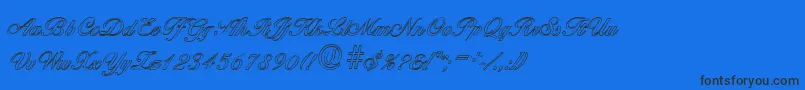 BallantinesoutlineRegular Font – Black Fonts on Blue Background