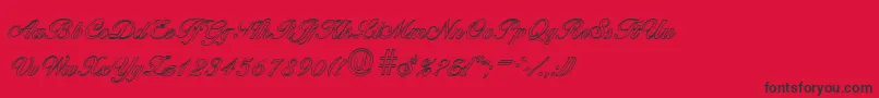 BallantinesoutlineRegular-Schriftart – Schwarze Schriften auf rotem Hintergrund