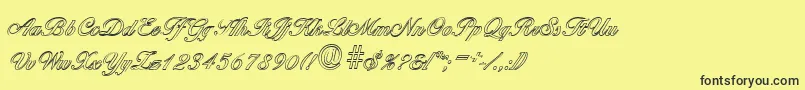 BallantinesoutlineRegular Font – Black Fonts on Yellow Background