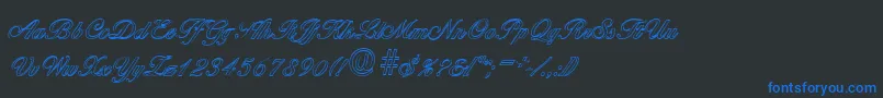 BallantinesoutlineRegular Font – Blue Fonts on Black Background