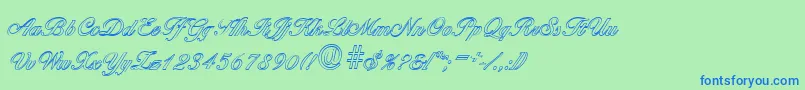 BallantinesoutlineRegular Font – Blue Fonts on Green Background