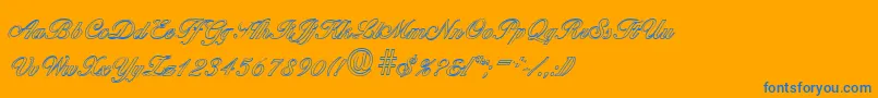 BallantinesoutlineRegular Font – Blue Fonts on Orange Background