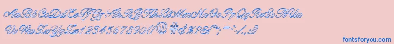 BallantinesoutlineRegular Font – Blue Fonts on Pink Background