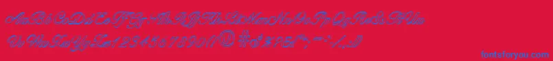 BallantinesoutlineRegular-fontti – siniset fontit punaisella taustalla