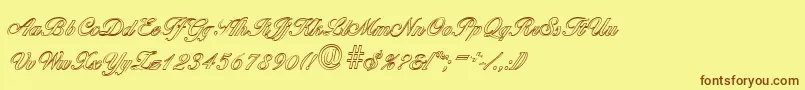 BallantinesoutlineRegular Font – Brown Fonts on Yellow Background