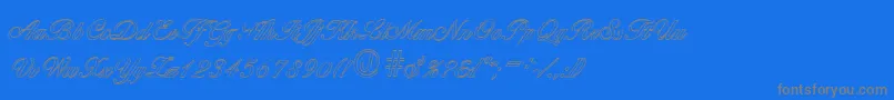 BallantinesoutlineRegular Font – Gray Fonts on Blue Background