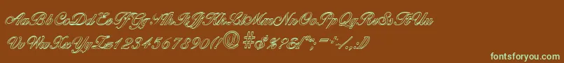 BallantinesoutlineRegular Font – Green Fonts on Brown Background