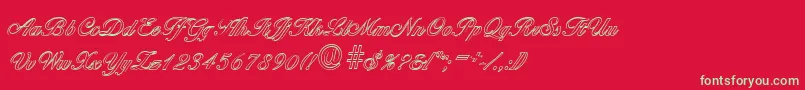 BallantinesoutlineRegular Font – Green Fonts on Red Background
