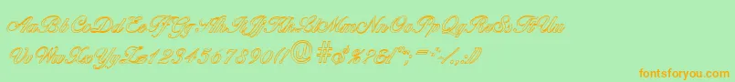 BallantinesoutlineRegular Font – Orange Fonts on Green Background