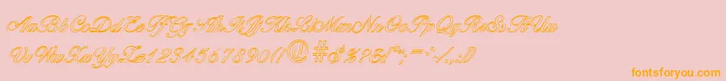 BallantinesoutlineRegular Font – Orange Fonts on Pink Background