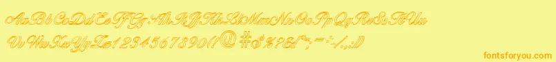 BallantinesoutlineRegular Font – Orange Fonts on Yellow Background