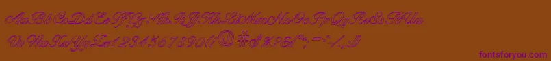 BallantinesoutlineRegular Font – Purple Fonts on Brown Background