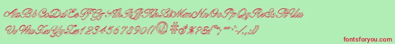 BallantinesoutlineRegular-Schriftart – Rote Schriften auf grünem Hintergrund