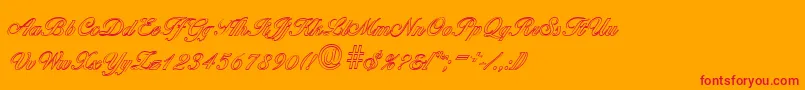 BallantinesoutlineRegular Font – Red Fonts on Orange Background