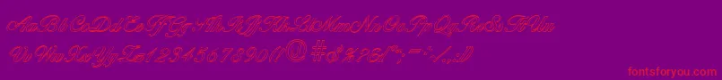 BallantinesoutlineRegular Font – Red Fonts on Purple Background