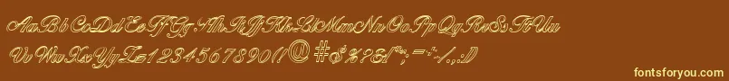 BallantinesoutlineRegular Font – Yellow Fonts on Brown Background