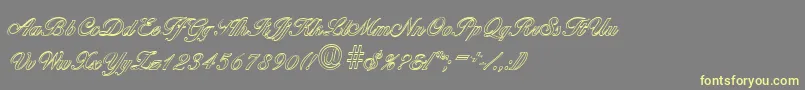 BallantinesoutlineRegular-Schriftart – Gelbe Schriften auf grauem Hintergrund