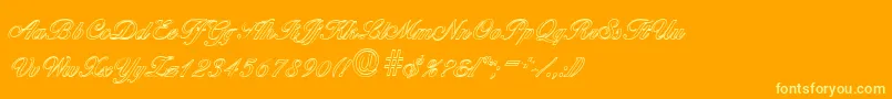 BallantinesoutlineRegular Font – Yellow Fonts on Orange Background