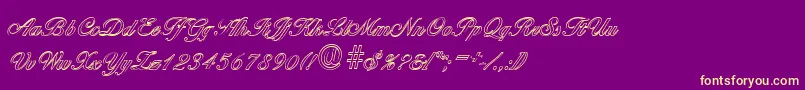 BallantinesoutlineRegular Font – Yellow Fonts on Purple Background