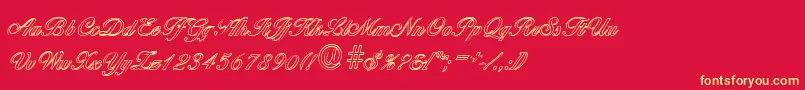 BallantinesoutlineRegular Font – Yellow Fonts on Red Background