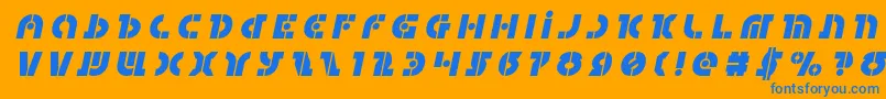 フォントQuestloktitleital – オレンジの背景に青い文字