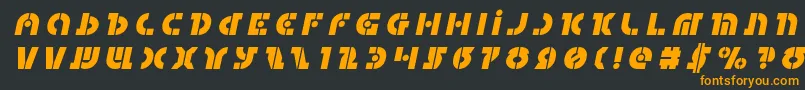 フォントQuestloktitleital – 黒い背景にオレンジの文字