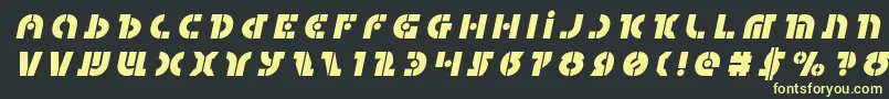 フォントQuestloktitleital – 黒い背景に黄色の文字