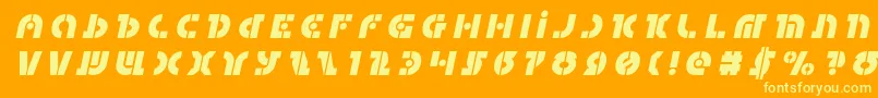 Questloktitleital-Schriftart – Gelbe Schriften auf orangefarbenem Hintergrund