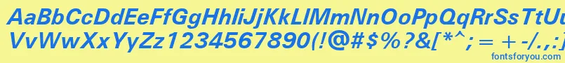 Unvr66x Font – Blue Fonts on Yellow Background