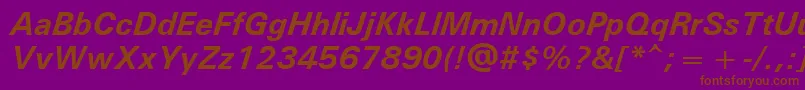 Unvr66x Font – Brown Fonts on Purple Background