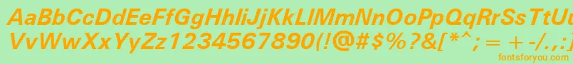 Unvr66x Font – Orange Fonts on Green Background