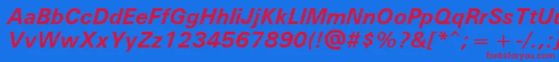 Unvr66x Font – Red Fonts on Blue Background