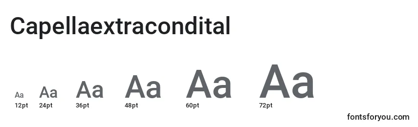 Capellaextracondital-fontin koot
