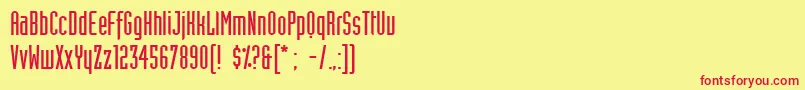 IndustriaLtSolid Font – Red Fonts on Yellow Background