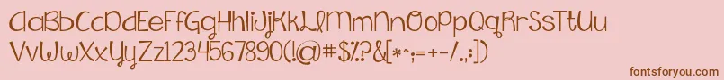 Kgfallingslowly Font – Brown Fonts on Pink Background