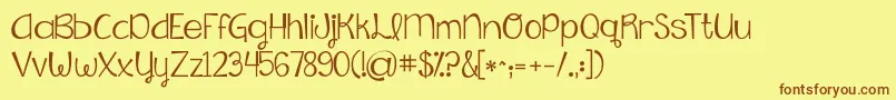 Kgfallingslowly Font – Brown Fonts on Yellow Background