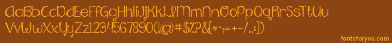 Kgfallingslowly Font – Orange Fonts on Brown Background
