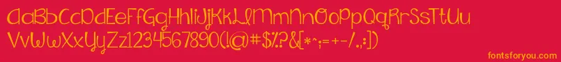 Kgfallingslowly Font – Orange Fonts on Red Background