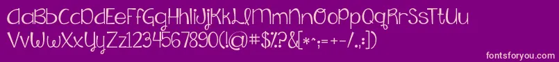 Kgfallingslowly Font – Pink Fonts on Purple Background
