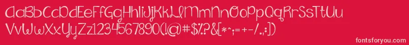 Kgfallingslowly Font – Pink Fonts on Red Background