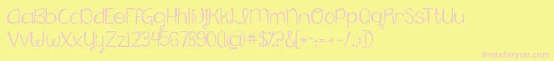 Kgfallingslowly Font – Pink Fonts on Yellow Background