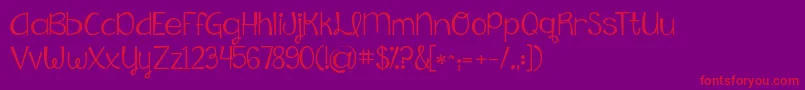 Kgfallingslowly Font – Red Fonts on Purple Background