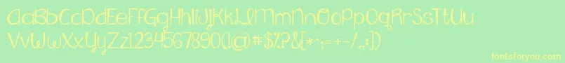 Kgfallingslowly Font – Yellow Fonts on Green Background