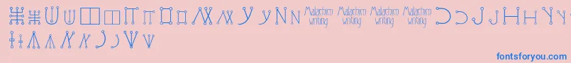 Malachimwriting Font – Blue Fonts on Pink Background