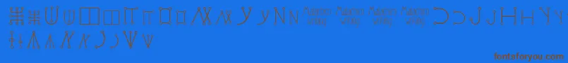 Malachimwriting Font – Brown Fonts on Blue Background