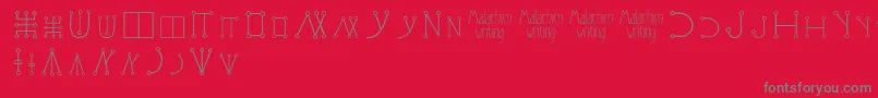 Malachimwriting Font – Gray Fonts on Red Background